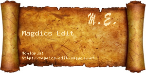 Magdics Edit névjegykártya