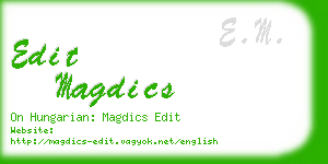 edit magdics business card